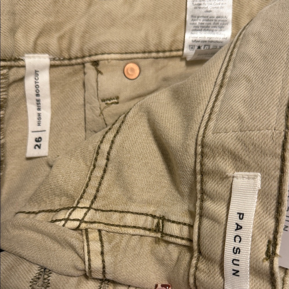 PacSun Beige High Rise Bootcut Jeans